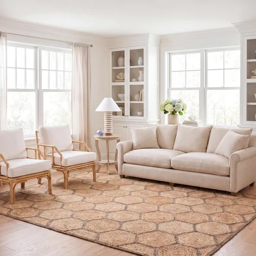 Vista 8 de SAFAVIEH Natural Fiber Collection - Alfombra decorativa, 2 x 3 pies, natural y gris, yute tejido de panal hecho a mano, ideal para zonas de alto