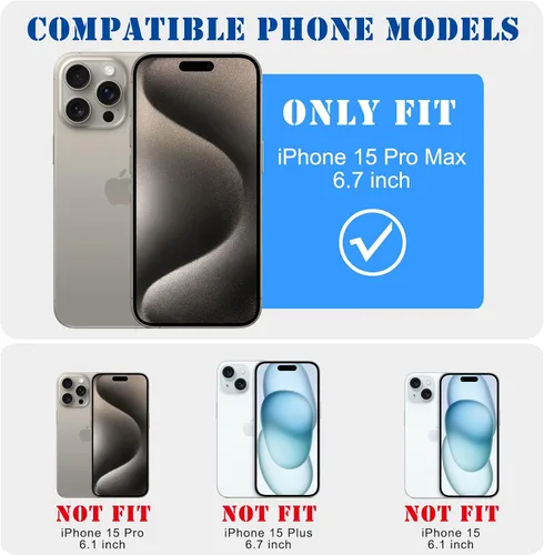 Vista 6 de Funda magnética Gardient con purpurina para iPhone 15 Pro Max, bonita funda chapada compatible con MagSafe para mujeres y niñas, protector de cámara