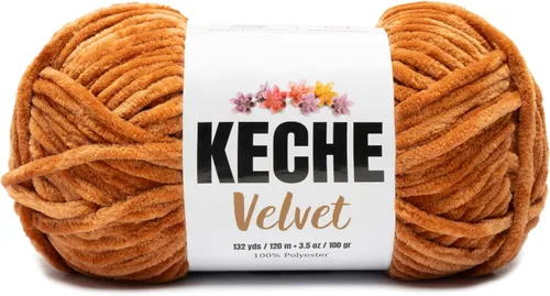 Vista 131 de Keche Hilo para ganchillo, hilo de terciopelo, chenilla suave, manta de bebé voluminosa amigurumi Yarn 3.53 oz (132 yardas) - Arona