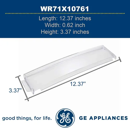 Vista 3 de GE WR71X10761 - Moldura de estante original OEM (transparente) para refrigerador GE