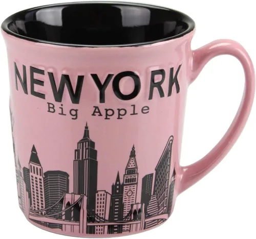 Vista 9 de Tazas de cerámica jumbo New York Big Apple City Skyline - 12oz (azul)