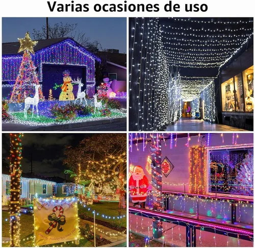 Vista 6 de Honoson Luces Multicolor de Navidad para Automóvil 197 pies 600 LED Operadas con Batería Control Remoto Luces de Cadena Impermeables 8 Modos