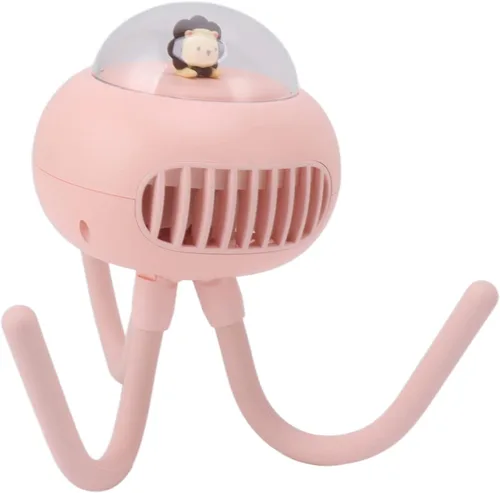 Vista 7 de Baby Stroller Fan, Portable Battery Operated Small Fan with 4 Speed Flexible Bladeless Design, for Camping Travel Stroller