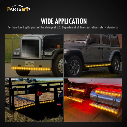 Vista 7 de Partsam - 10 piezas de luces LED de 3/4 pulg. ámbares para lado, luces de señalización aprobadas por DOT con lente transparente, luces tipo bala