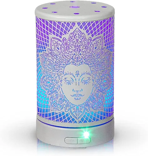 Vista 6 de AROMAR Difusor de aceite ultrasónico esencial, humidificador de niebla fría y difusor de metal de aromaterapia para aceites esenciales con apagado