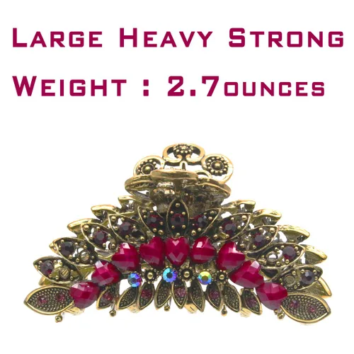 Vista 3 de Fashion & Lifestyle Pinza de mandíbula grande de aleación de metal para mujeres y niñas, pinza bastante fuerte, pasador antideslizante, agarre hacia