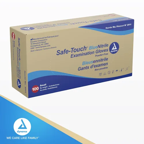 Vista 7 de Dynarex SafeTouch Guantes de nitrilo para exámenes, sin látex, libre de polvo.