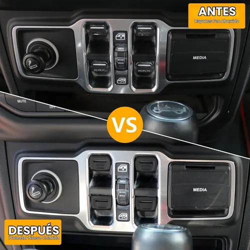 Vista 2 de Cubierta para interruptor de ventana de consola central, compatible con Jeep Wrangler JL 2018-2024 2025 2026 2/4 puertas 4XE Gladiator JT