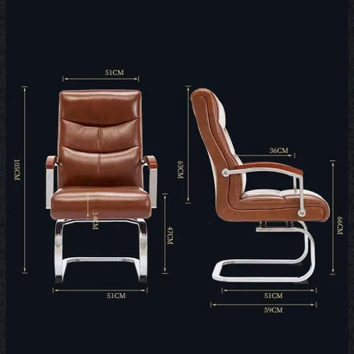 Vista 2 de Executive Office Adjustable Ergonomic Computer Chair with Waterfall Seat Edge, Bonded Leather(Black)