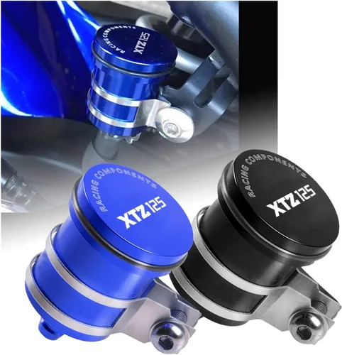 Vista 2 de Tapa protectora universal motocicleta depósito de líquido de freno trasero depósito de embrague tanque aceite líquido cubierta para Yamaha XTZ125