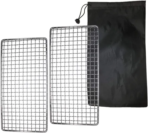Vista 7 de Camping Bushcraft Backpacker Grill de acero inoxidable soldado para fogata de campamento de alta resistencia al aire libre equipo de malla