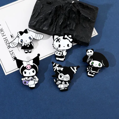 Vista 3 de Broche de gatito esmaltado con solapa Kawaii de dibujos animados Pins Ropa Mochila Decoración Accesorios Regalo para Niñas Niños Mujeres