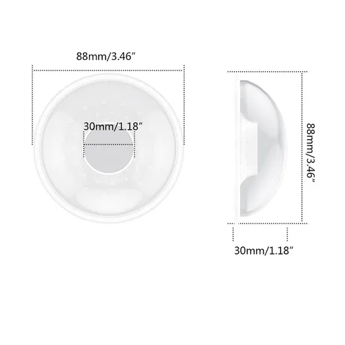Vista 2 de Yuly Colector de leche de silicona para mamás lactante, protector de pezones para mamá, protector de pezones reutilizable, 2 unidades de conchas