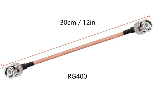 Vista 3 de Cable BNC macho a BNC macho 50ohm BNC macho a macho RG400 RF Coaxial Pigtail Jumper Cable 12"/30cm para Antenas RF Jamón Radio Handheld