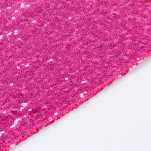 Vista 5 de ShinyBeauty Mantel de lentejuelas rosa intenso, superposición redonda brillante de 120 pulgadas para decoración de bodas, fiestas de cumpleaños