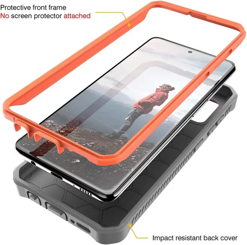 Vista 7 de ArmadilloTek Vanguard - Funda diseñada para Samsung Galaxy A51 4G, grado militar, cuerpo completo, resistente, con función atril sin protector