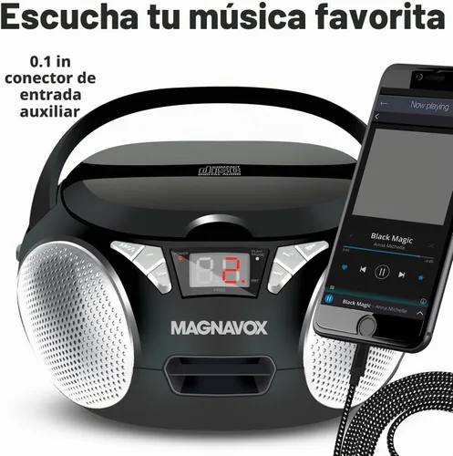 Vista 6 de Magnavox MD6924 - Caja de CD portátil con radio estéreo AM/FM Negro