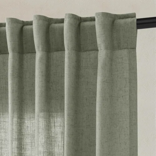 Vista 44 de Hokibero Cortinas de lino natural de 96 pulgadas de largo para sala