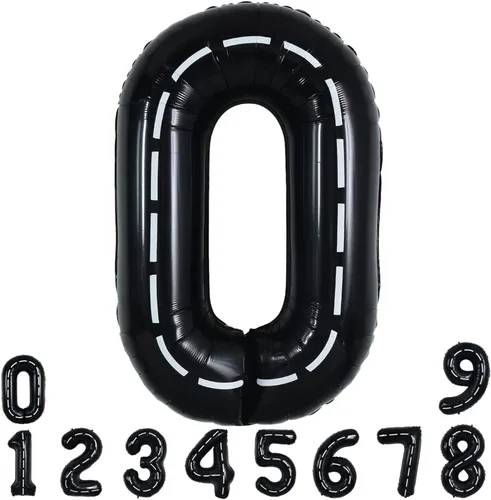 Vista 88 de Globos de números grandes, negros, de 40 pulgadas