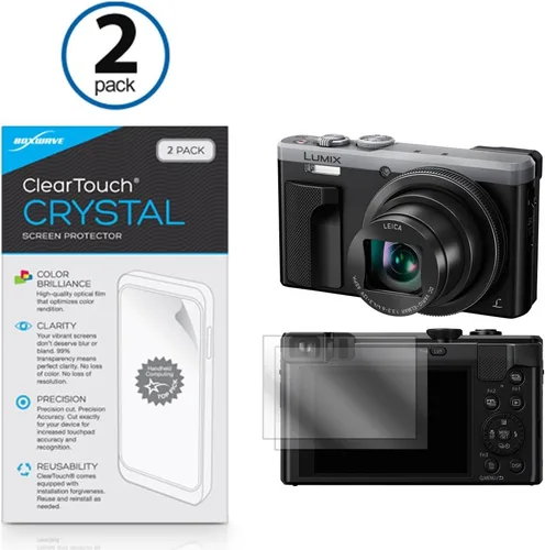 Vista 2 de BoxWave Protector de pantalla compatible con Panasonic Lumix DMC-ZS60 – ClearTouch Crystal (paquete de 2 unidades), diseño de película HD, protege