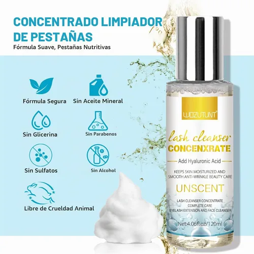 Vista 3 de 4.06 onzas líquidas de champú concentrado para extensiones de pestañas, limpiador de pestañas, concentrado de extensiones de pestañas, concentrado
