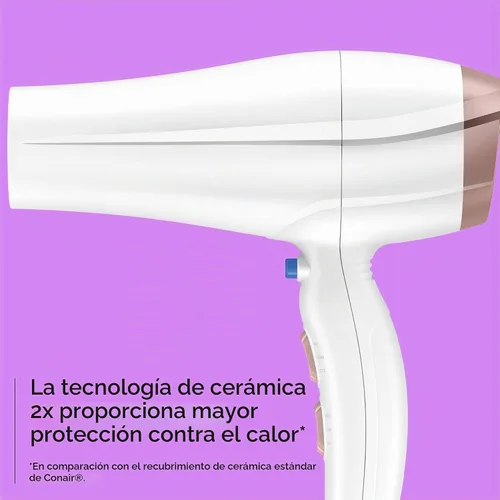 Vista 4 de Conair Secador de pelo de cerámica doble Secador de pelo con acondicionamiento iónico Incluye concentrador