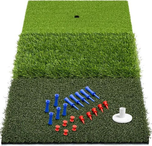 Vista 9 de SAPLIZE Alfombrilla de golpe de golf plegable y resistente con respaldo de EVA de 10 mm para swing y astillado en interiores y exteriores