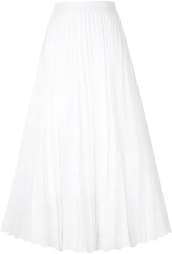 Vista 10 de GOLDSTITCH Falda Plisada de Cintura Alta para Mujer Línea A Falda Midi Acampanada Negro