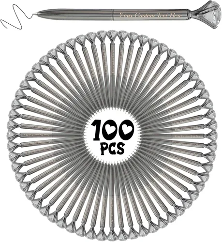Vista 68 de Bolígrafos personalizados de diamantes personalizados con nombre a granel de metal de cristal grabado, bolígrafos divertidos brillantes a granel