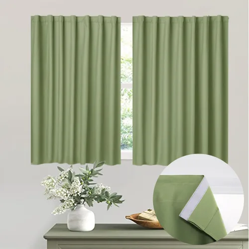 Vista 14 de Muamar Cortinas opacas sin taladro, paneles de cortina para ventana fáciles de instalar, juego de 2 paneles de cortinas portátiles para dormitorio