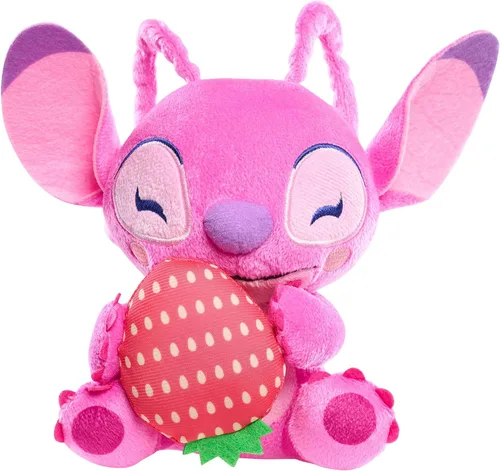 Vista 5 de Disney Stitch - Animal de peluche pequeño de 7 pulgadas, ángel con fresa, juguetes para niños a partir de 2 años Just Play