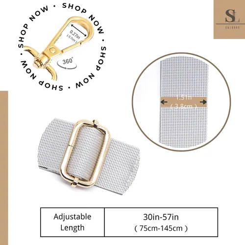 Vista 163 de S&loyoe Correas de repuesto para bolso, correa ajustable para bolsa cruzada, correas de guitarra anchas para bolsos de 1.5 pulgadas