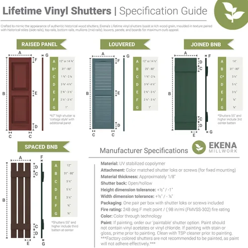 Vista 3 de Ekena Millwork LVSL0004BL Shutter-Lok's de Vinilo Lifetime de 3", Negro