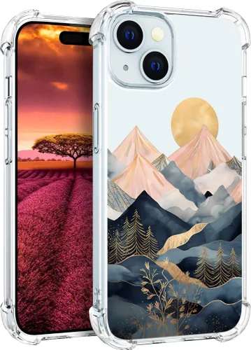 Vista 22 de Funda compatible con iPhone 15, bonita funda transparente para mujer, funda de silicona transparente para teléfono, color negro, tigre poderoso