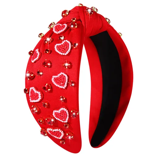 Vista 21 de mokkia Diademas de corazón para el día de San Valentín para mujer, accesorios para el día de San Valentín, diadema anudada con corazón con cuentas