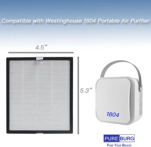 Vista 2 de PUREBURG Paquete de 6 filtros de repuesto compatibles con el purificador de aire portátil Westinghouse 1804, H13 HEPA