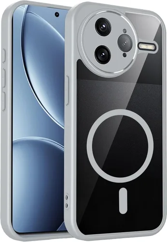 Vista 504 de Funda magnética transparente compatible con Xiaomi 17T, color negro 2 en 1 PC + TPU cubierta de teléfono a prueba de golpes, carcasa protectora