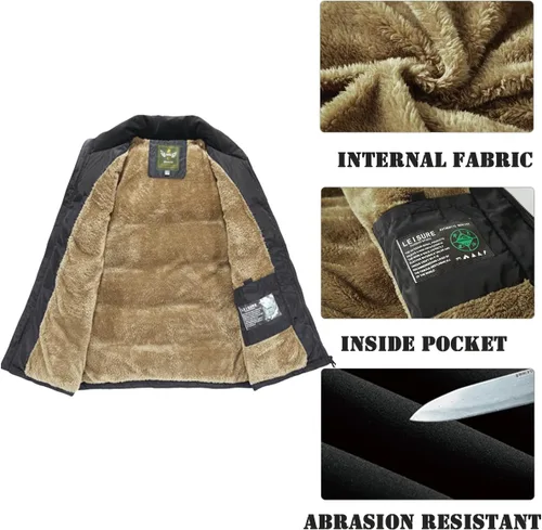 Vista 2 de Msmsse Chalecos de invierno para hombre, con forro polar, acolchado, casual, sin mangas