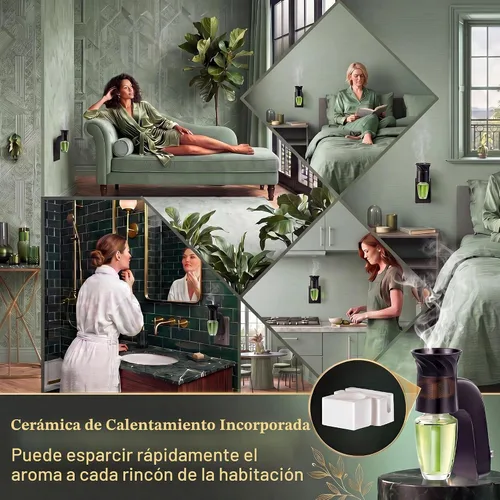 Vista 5 de Paquete de 1 enchufe de fragancia de pared compatible con repuestos de Bath & Body Works, color negro Compatible con repuestos WallFlower de Bath