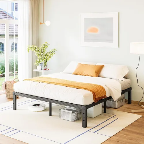 Vista 9 de FSCHOS Marco de Cama de Plataforma de Metal Twin - 12 Pulgadas, No Necesita Somier, Extra Resistente, Fácil Montaje, Sin Ruido, Negro