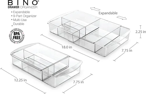 Vista 2 de BINO Organizador de cajones de plástico, multiuso.
