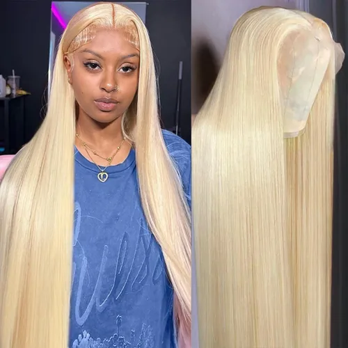 Vista 20 de Pelucas de cabello humano lacio para mujeres negras, encaje frontal de 13 x 4 pulgadas, previamente despuntada, sin pegamento, HD frontal, negro