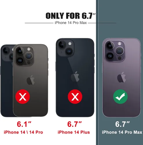 Vista 7 de Goodon Funda para iPhone 14 Pro Max con protector de pantalla y protección de lente de cámara, goma de gel de silicona suave a prueba de golpes
