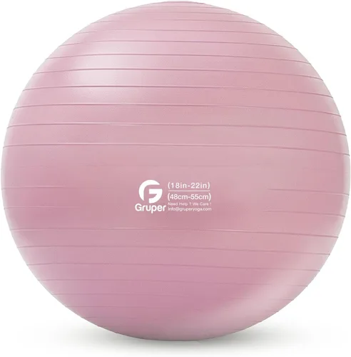 Vista 18 de Gruper Pelota de yoga y pilates, pelota de gimnasio de 4 tamaños para fitness, yoga, entrenamiento, embarazo y terapia física, bomba rápida