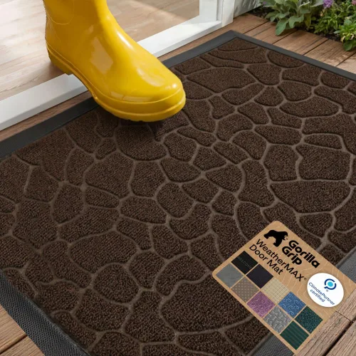 Vista 102 de Gorilla Grip - Tapete WeatherMax todo terreno 100% impermeable, caucho natural, resistente a manchas y decoloración, interior y exterior, fácil