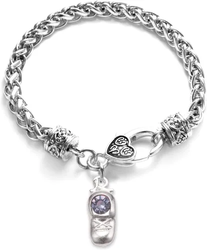 Vista 17 de Inspired Silver - Pulsera de plata con dije personalizado y circonitas cúbicas.