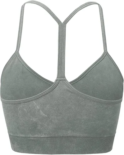 Vista 2 de ABOCIW Tirantes delgados acolchados de bajo impacto para mujer, espalda en Y, brasier deportivo para entrenamiento, fitness, yoga, correr