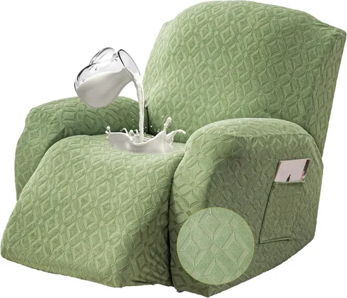 Vista 17 de Gennia Funda Impermeable para Silla Reclinable, Fundas Elásticas para Sofá Reclinable con Bolsillos, Fundas Lavables para Silla Reclinable Lazy Boy
