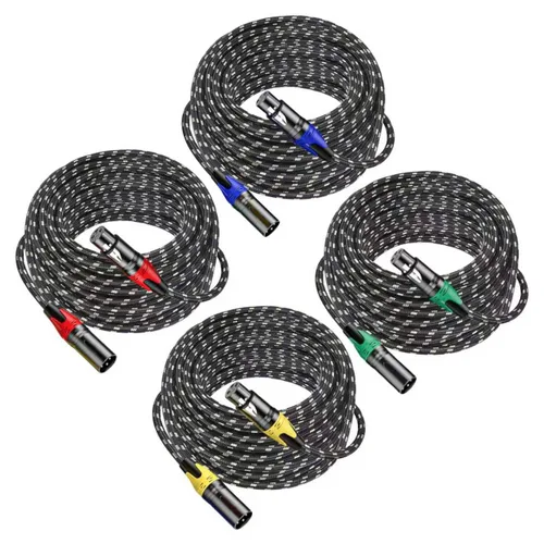 Vista 19 de Paquete de 2 cables XLR de 3.3 pies, cable de micrófono equilibrado de alta calidad con cable XLR de 3 pines macho a hembra, negro, cobre puro
