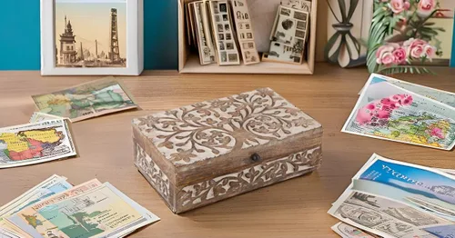 Vista 6 de Gran regalo de cumpleaños, caja de joyería decorativa de madera hecha a mano, organizador de joyas tallado en árbol de la vida, caja de recuerdos
